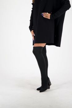REINDERS SOCKS OVERKNEE BOOTS REINDERS | Overknee sock heels black | Heels | Esuals.nl