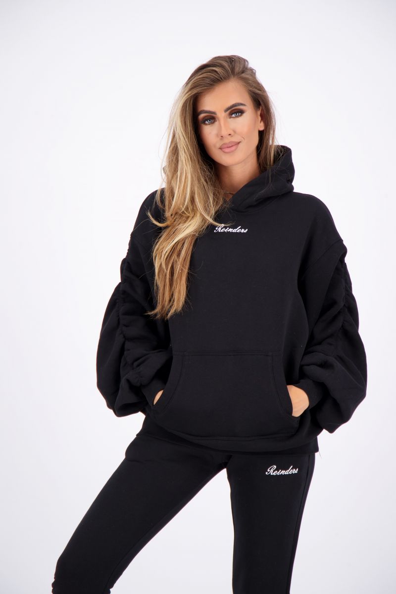 SMOCKED HOODIE
