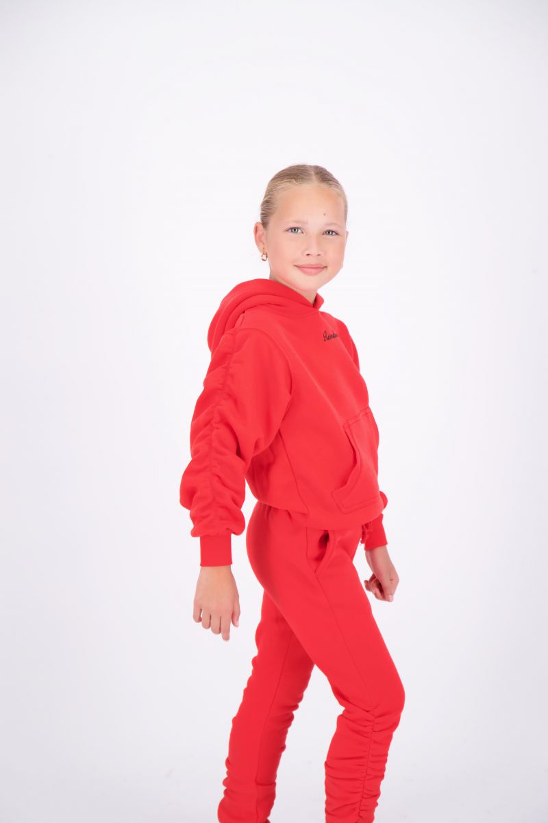 SMOCKED HOODIE