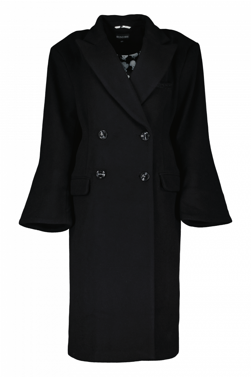 Long black wool shop coat